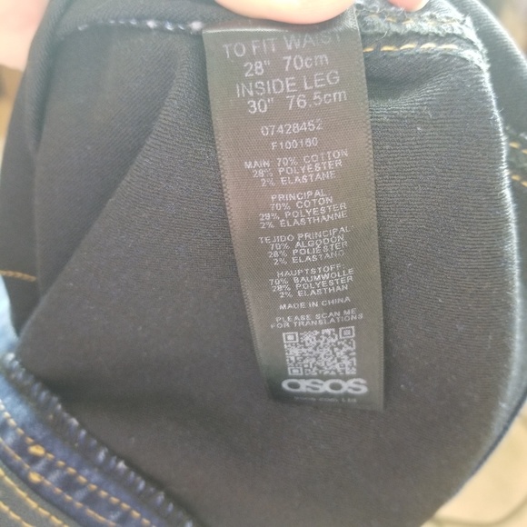 ASOS high waisted dark wash jeggings size 28 - Picture 4 of 6